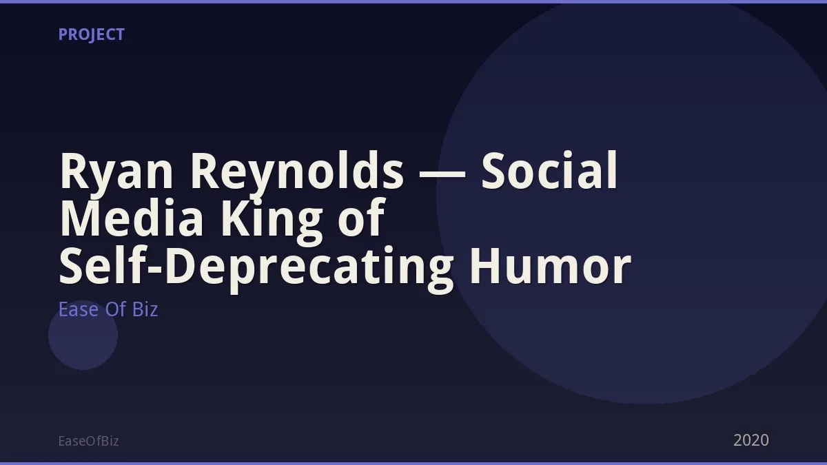 Ryan Reynolds — Social Media King of Self-Deprecating Humor
