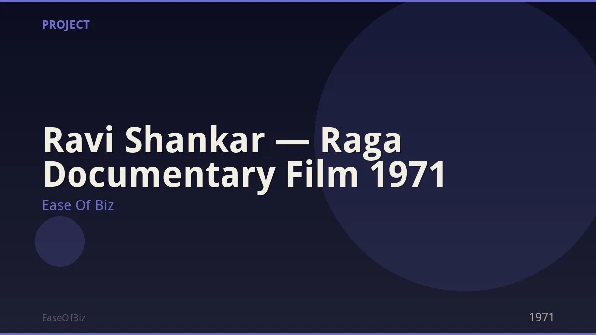 Ravi Shankar — Raga Documentary Film 1971