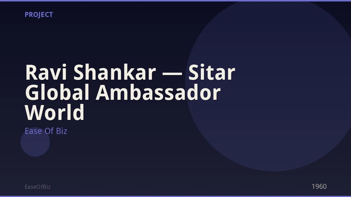 Ravi Shankar — Sitar Global Ambassador World