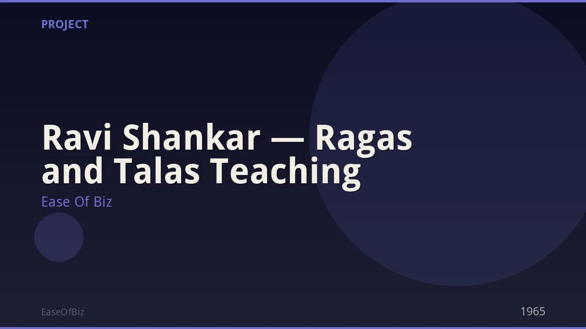Ravi Shankar — Ragas and Talas Teaching