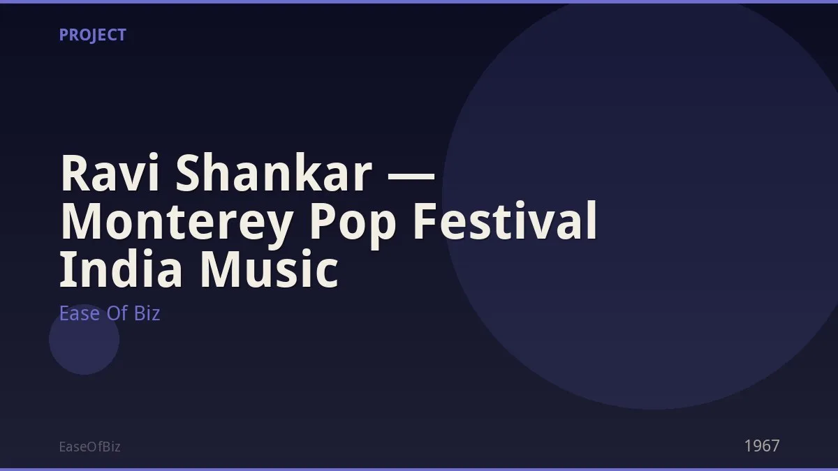 Ravi Shankar — Monterey Pop Festival India Music
