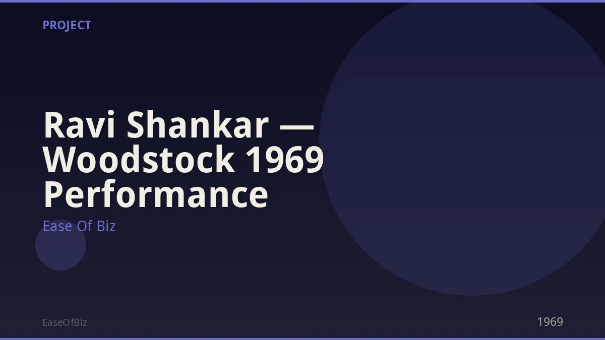Ravi Shankar — Woodstock 1969 Performance