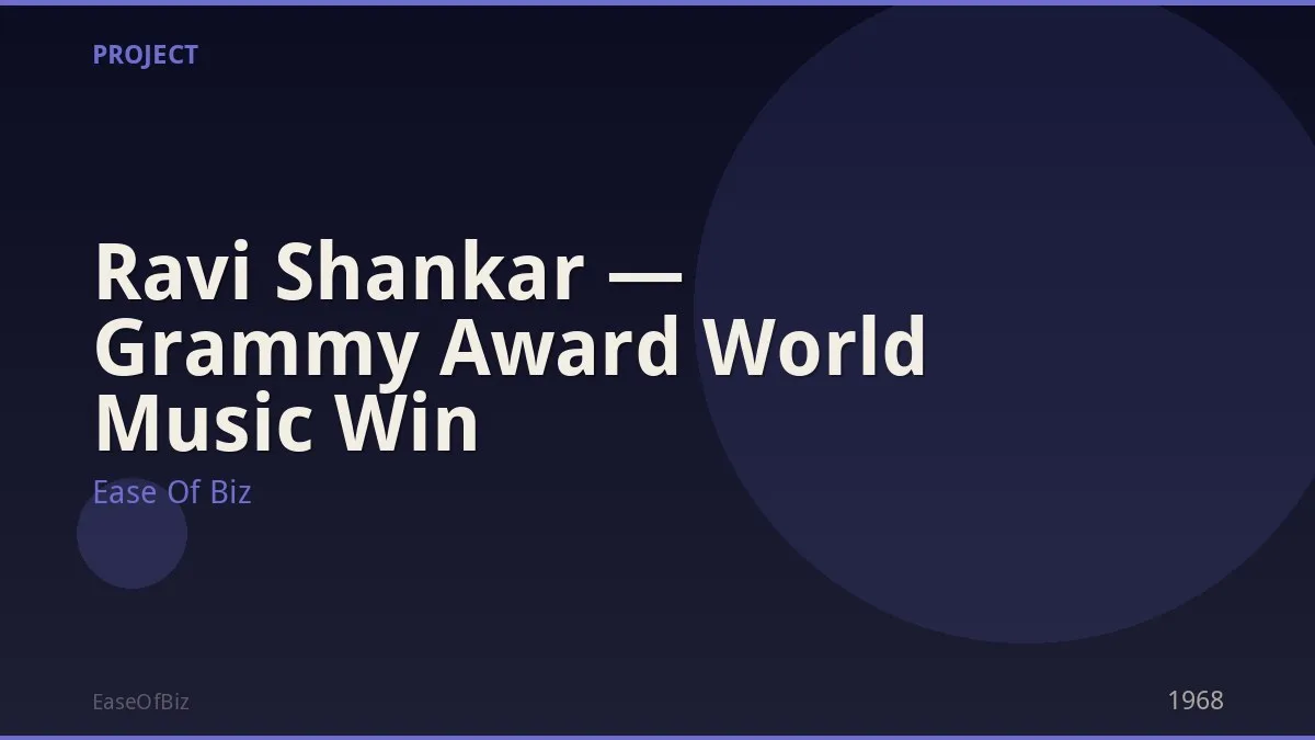 Ravi Shankar — Grammy Award World Music Win