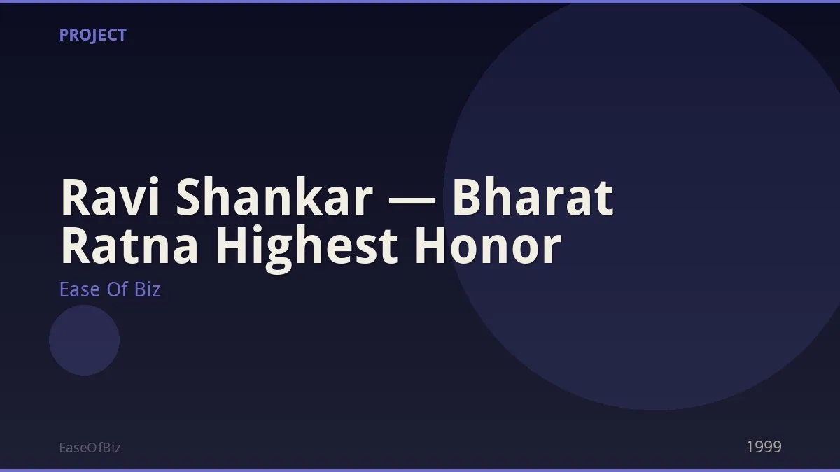 Ravi Shankar — Bharat Ratna Highest Honor