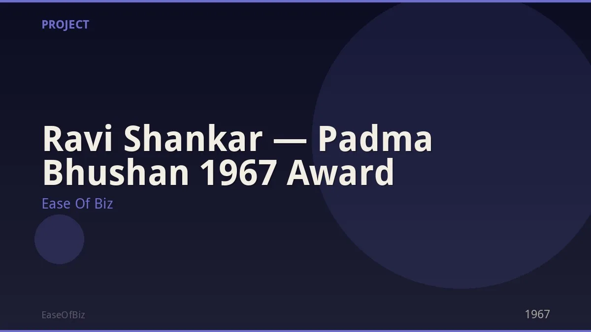 Ravi Shankar — Padma Bhushan 1967 Award