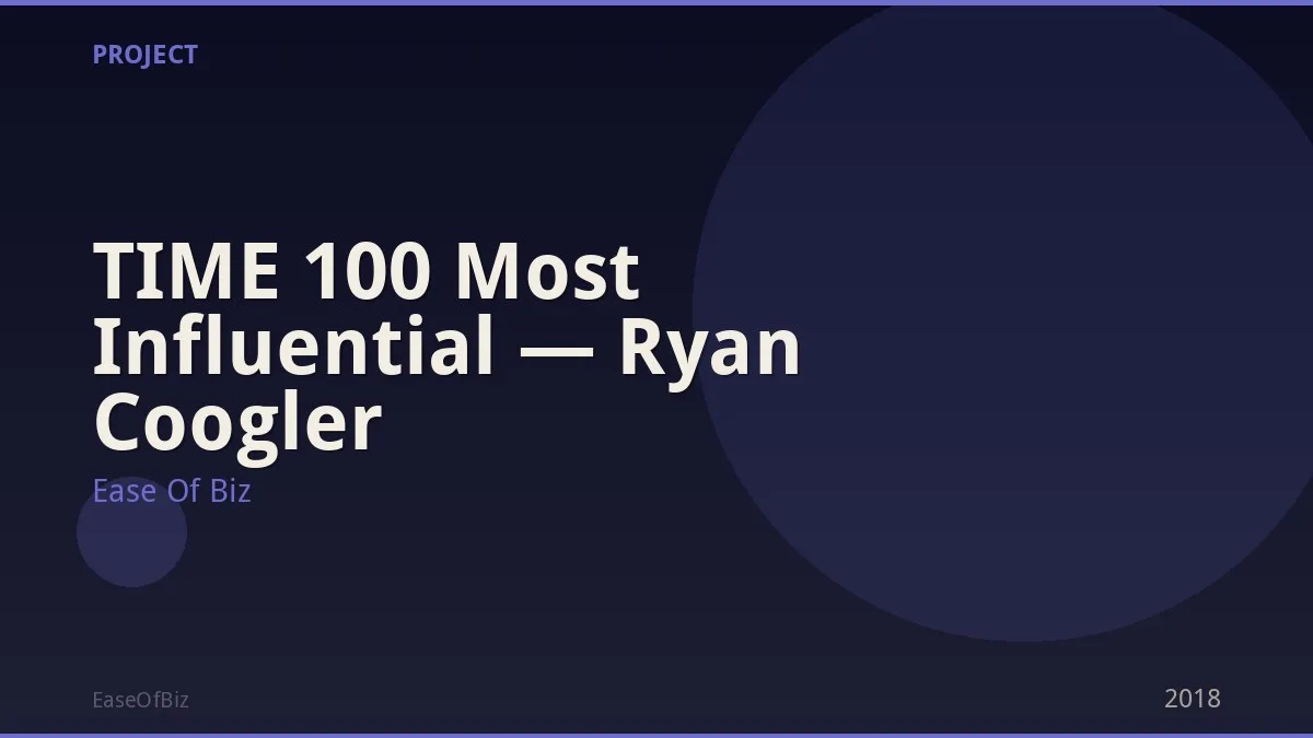 TIME 100 Most Influential — Ryan Coogler