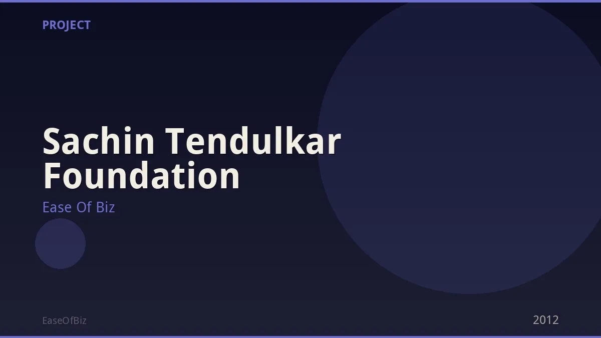 Sachin Tendulkar Foundation