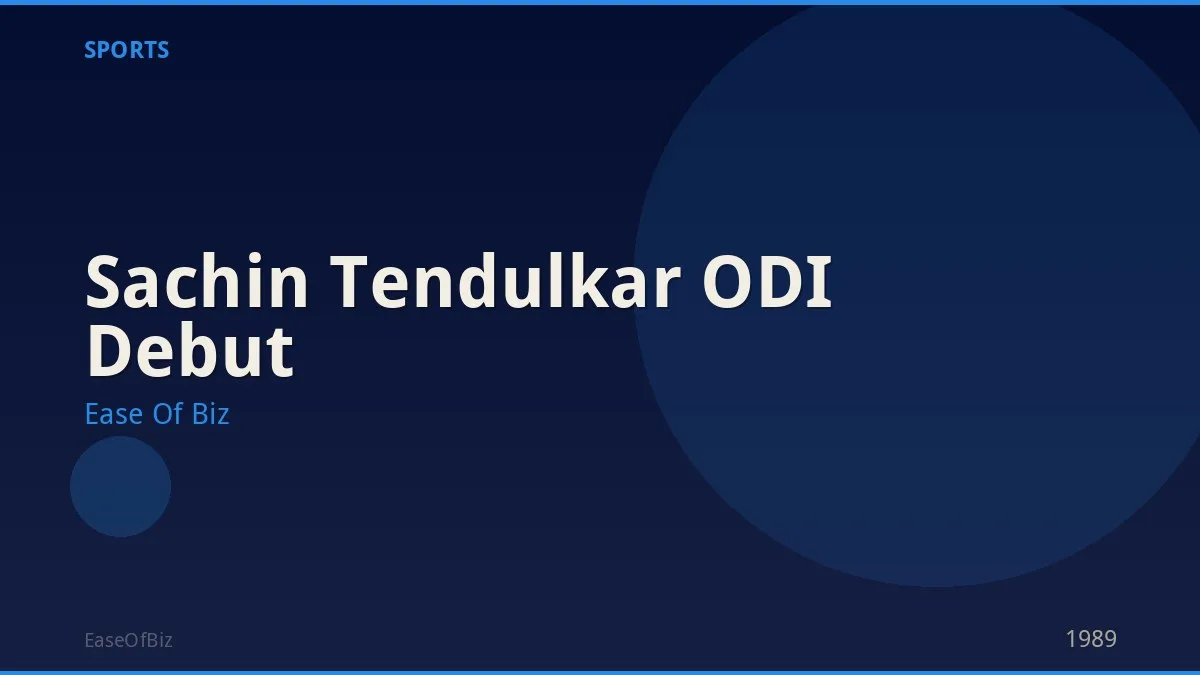 Sachin Tendulkar ODI Debut