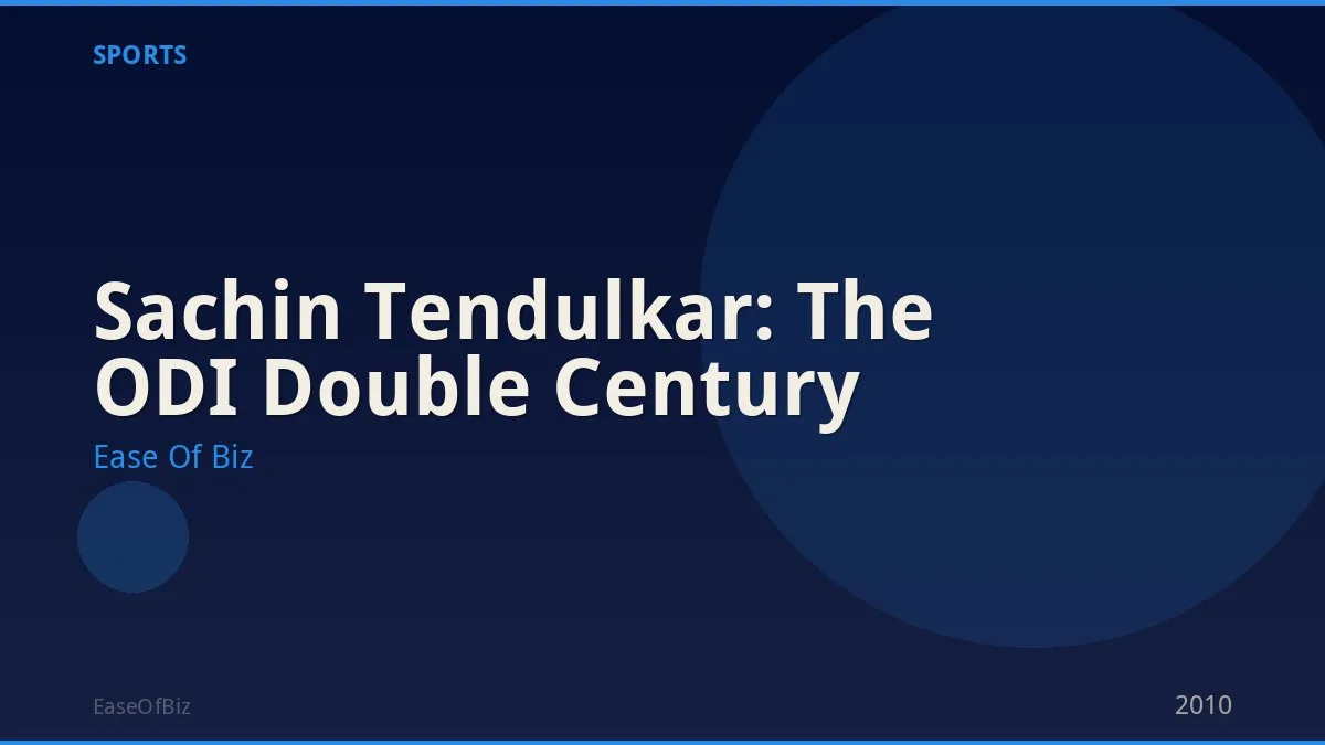 Sachin Tendulkar: The ODI Double Century