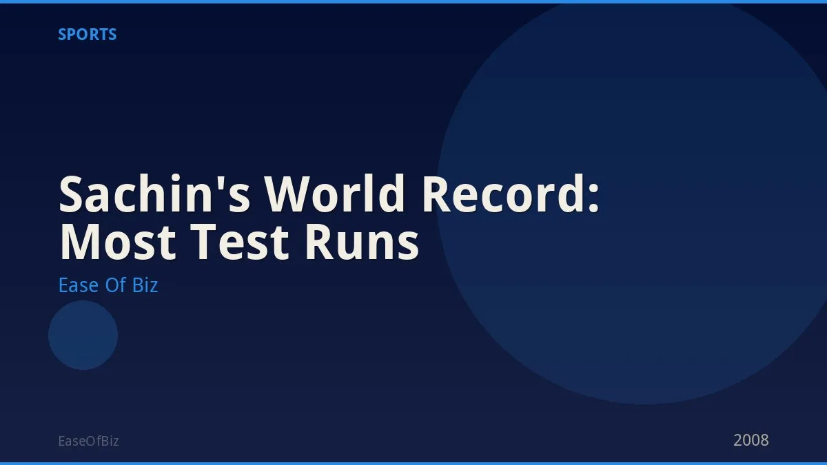 Sachin's World Record: Most Test Runs