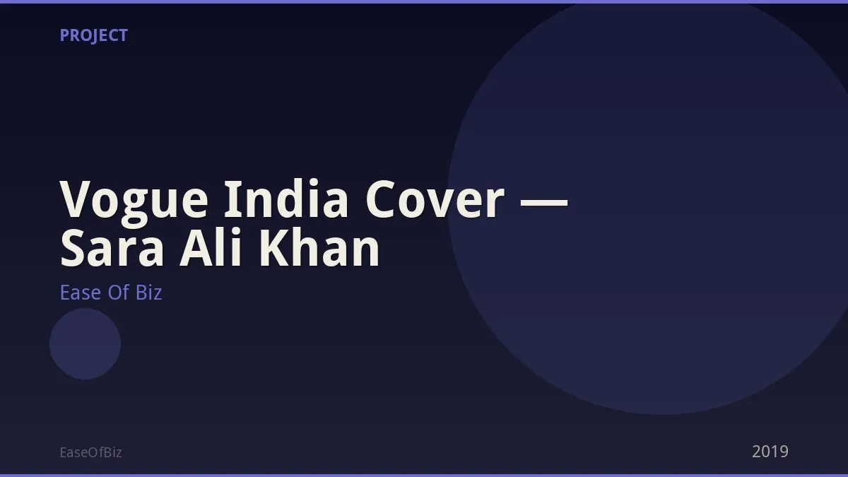 Vogue India Cover — Sara Ali Khan