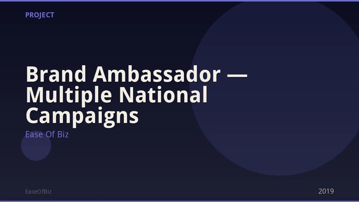 Brand Ambassador — Multiple National Campaigns