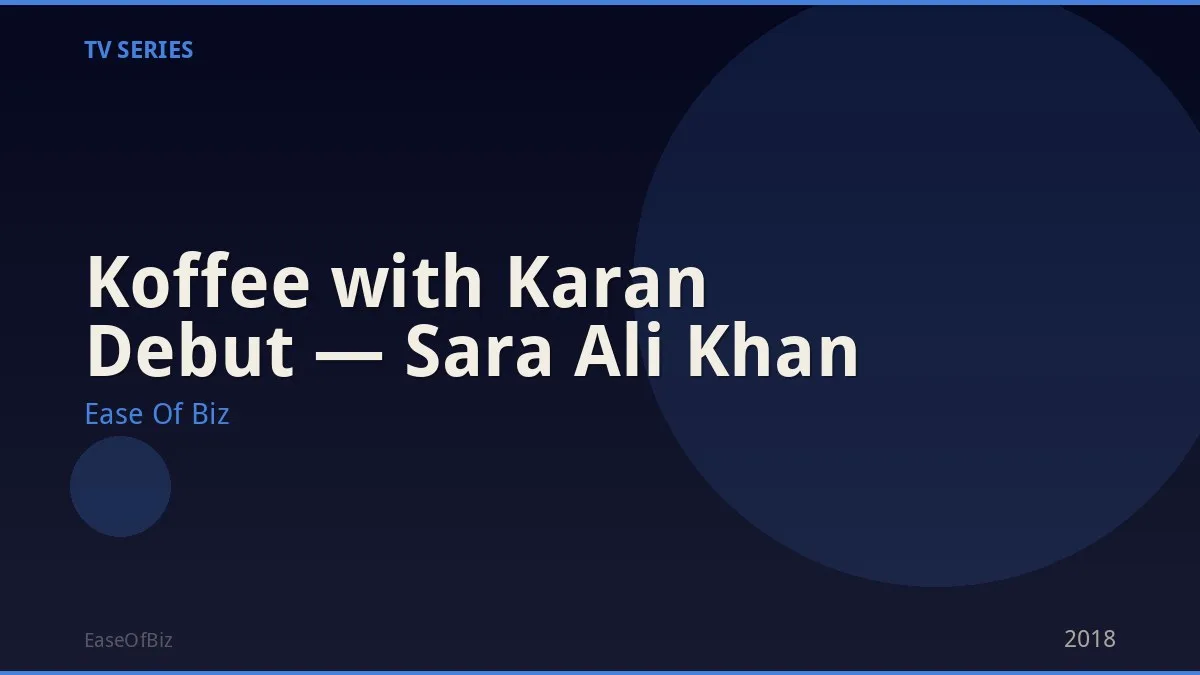 Koffee with Karan Debut — Sara Ali Khan