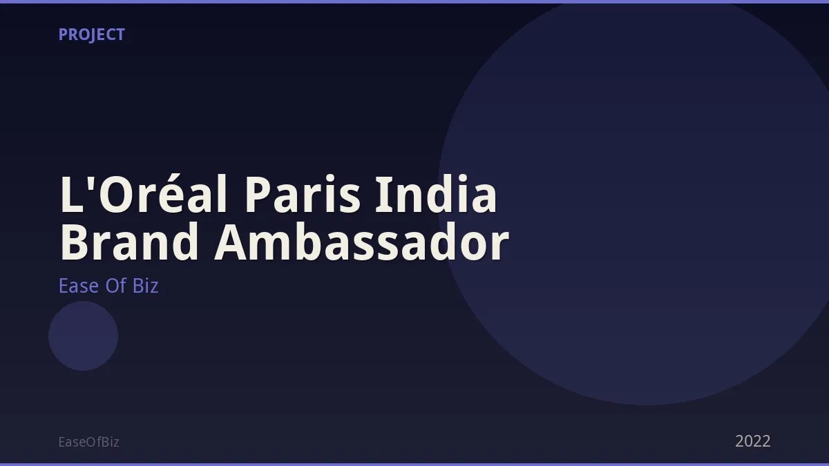 L'Oréal Paris India Brand Ambassador