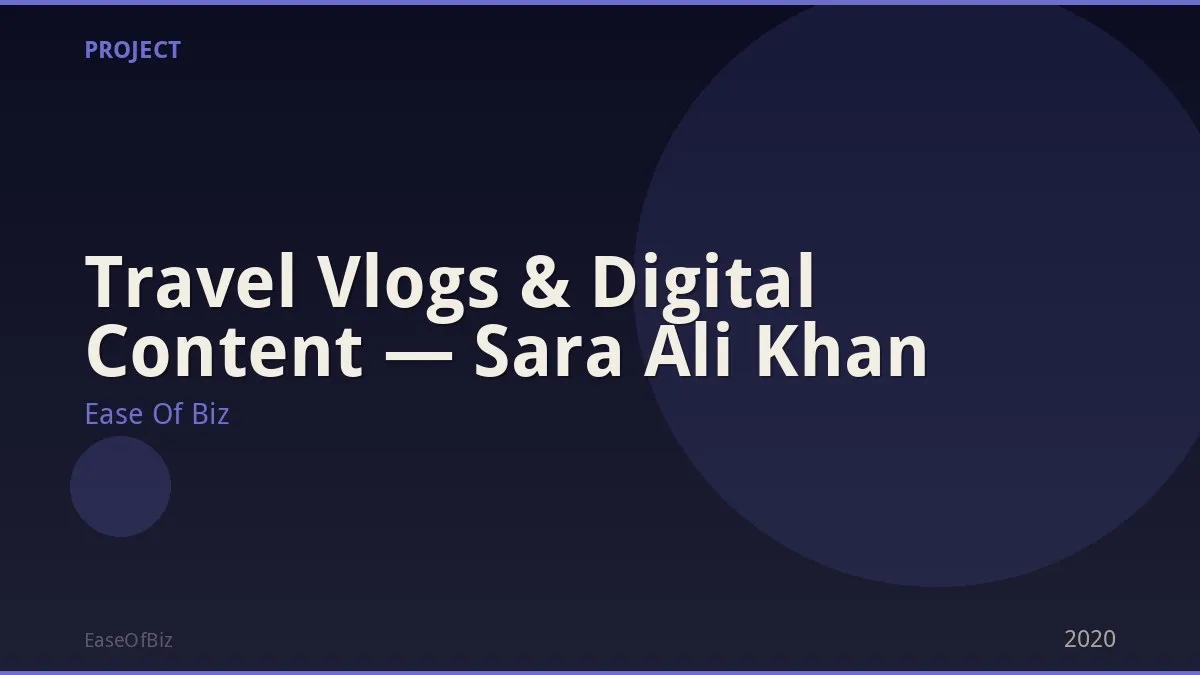 Travel Vlogs & Digital Content — Sara Ali Khan