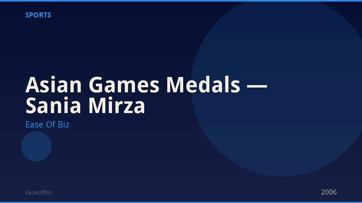 Asian Games Medals — Sania Mirza