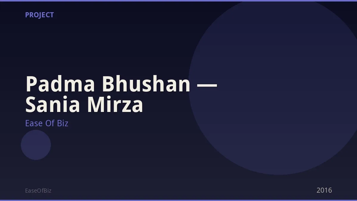 Padma Bhushan — Sania Mirza