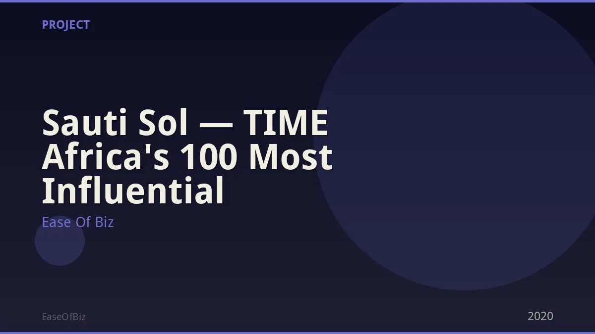 Sauti Sol — TIME Africa's 100 Most Influential
