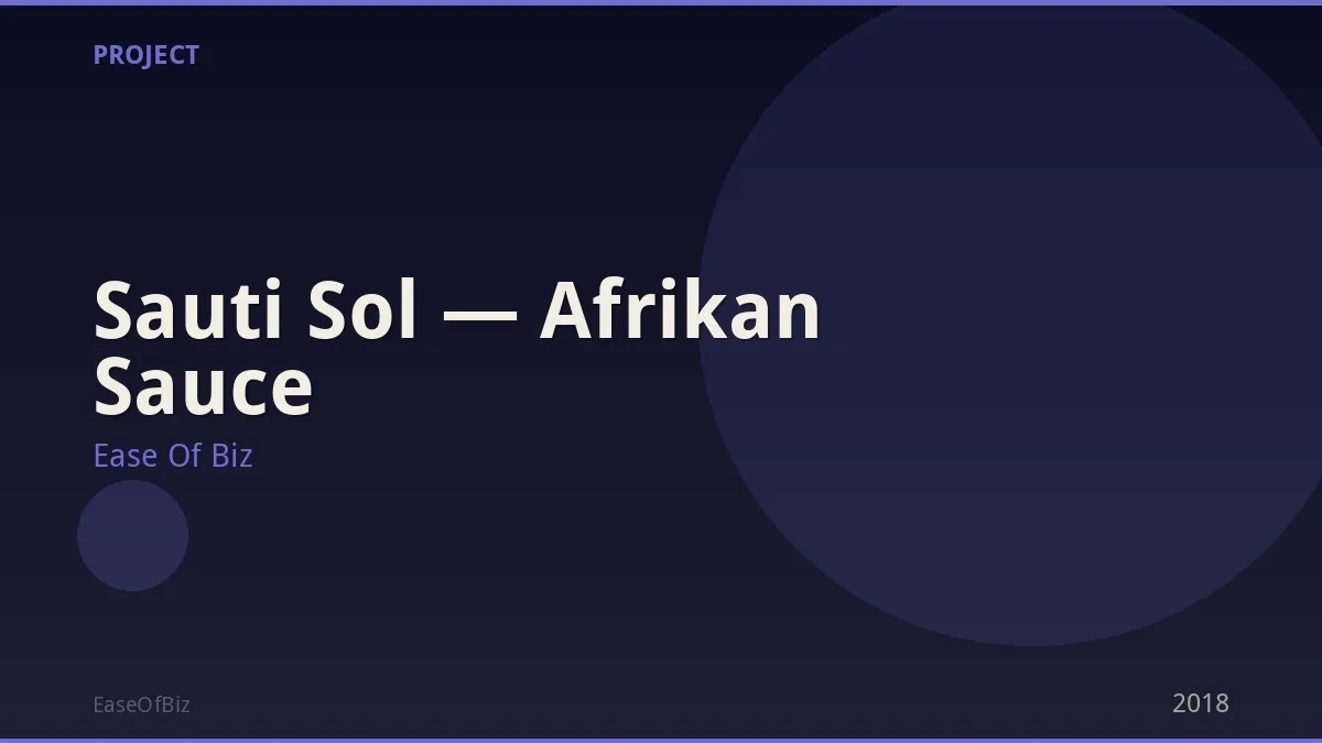 Sauti Sol — Afrikan Sauce