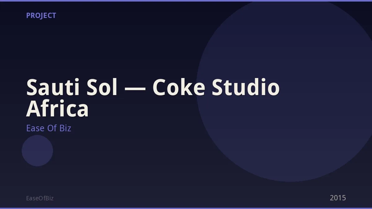 Sauti Sol — Coke Studio Africa