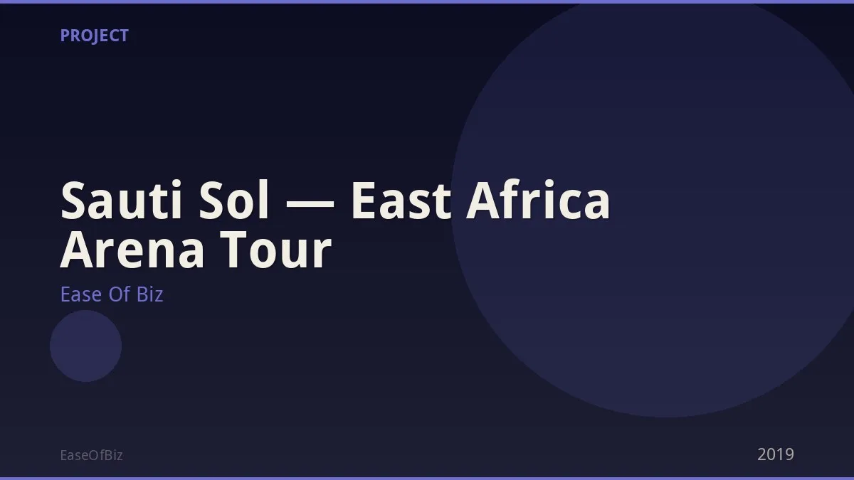 Sauti Sol — East Africa Arena Tour