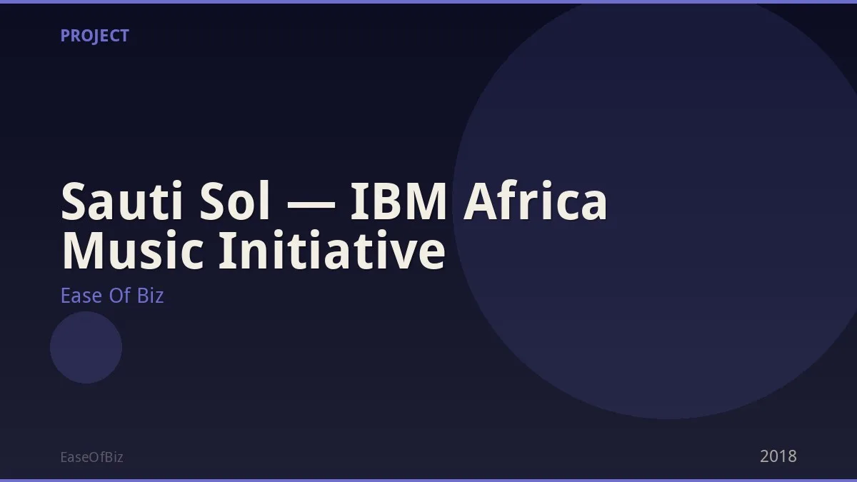 Sauti Sol — IBM Africa Music Initiative