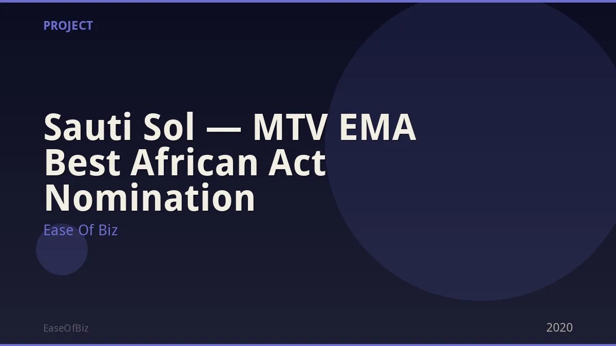 Sauti Sol — MTV EMA Best African Act Nomination