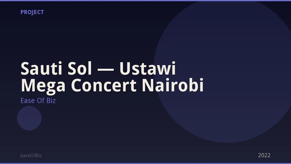 Sauti Sol — Ustawi Mega Concert Nairobi