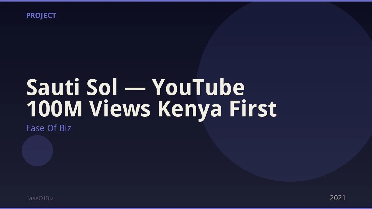 Sauti Sol — YouTube 100M Views Kenya First