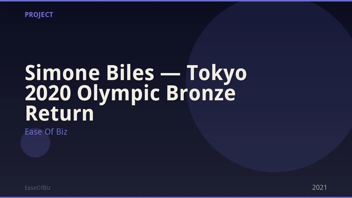 Simone Biles — Tokyo 2020 Olympic Bronze Return
