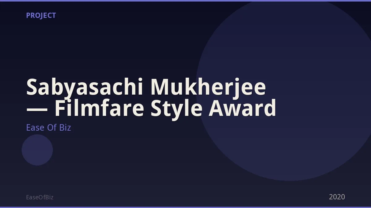 Sabyasachi Mukherjee — Filmfare Style Award