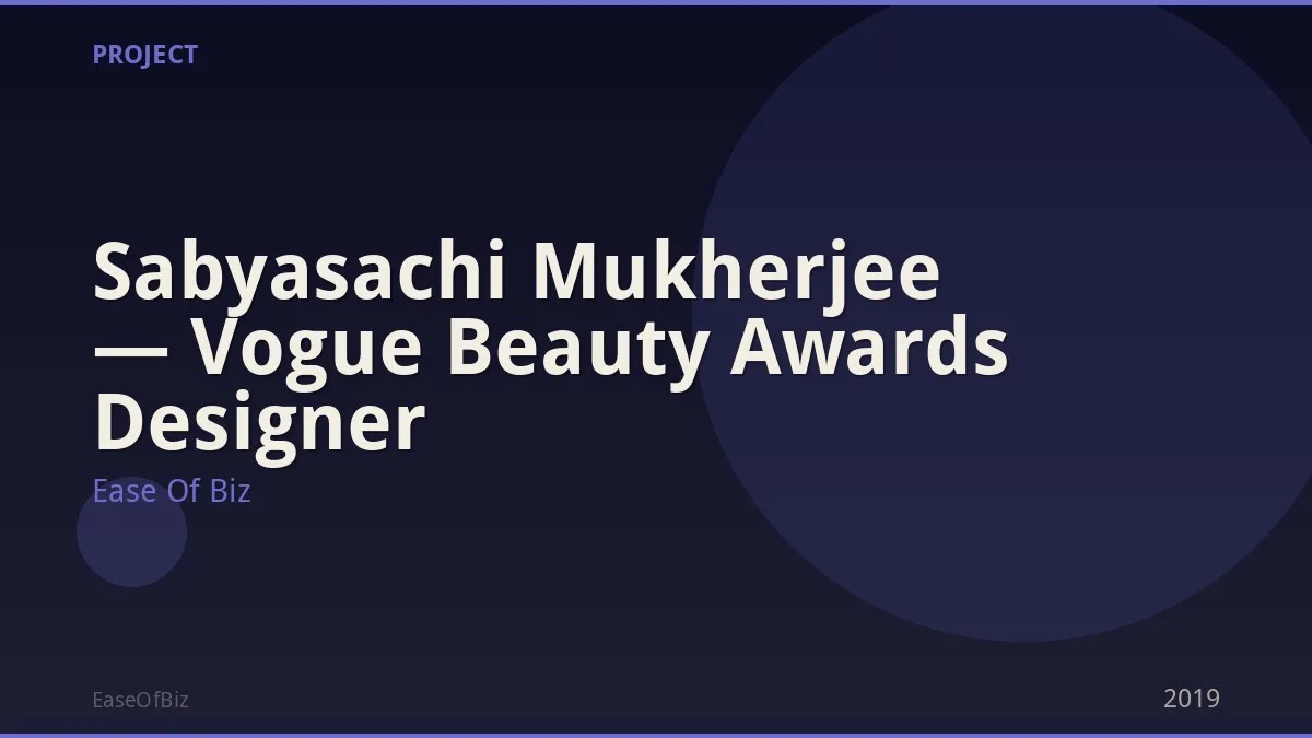 Sabyasachi Mukherjee — Vogue Beauty Awards Designer