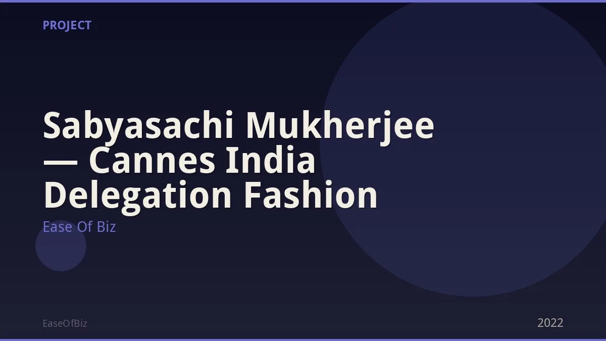 Sabyasachi Mukherjee — Cannes India Delegation Fashion