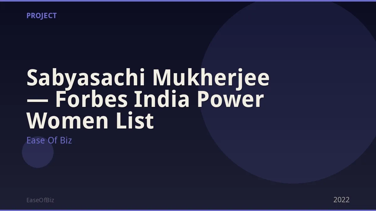 Sabyasachi Mukherjee — Forbes India Power Women List