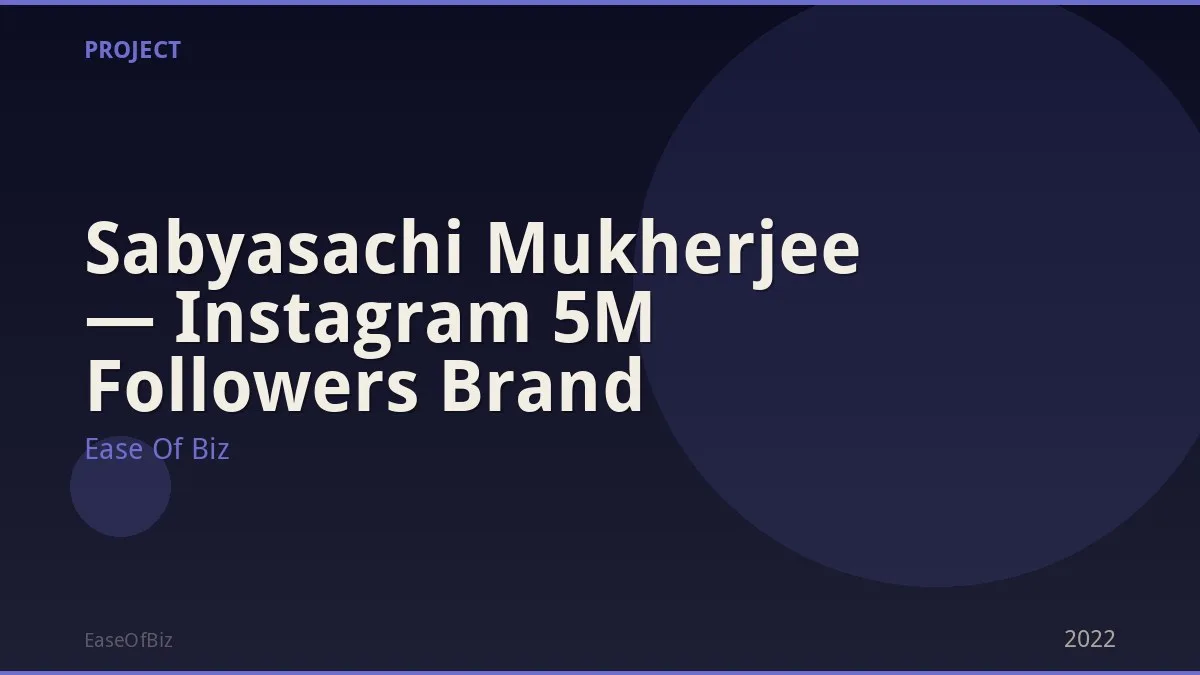 Sabyasachi Mukherjee — Instagram 5M Followers Brand