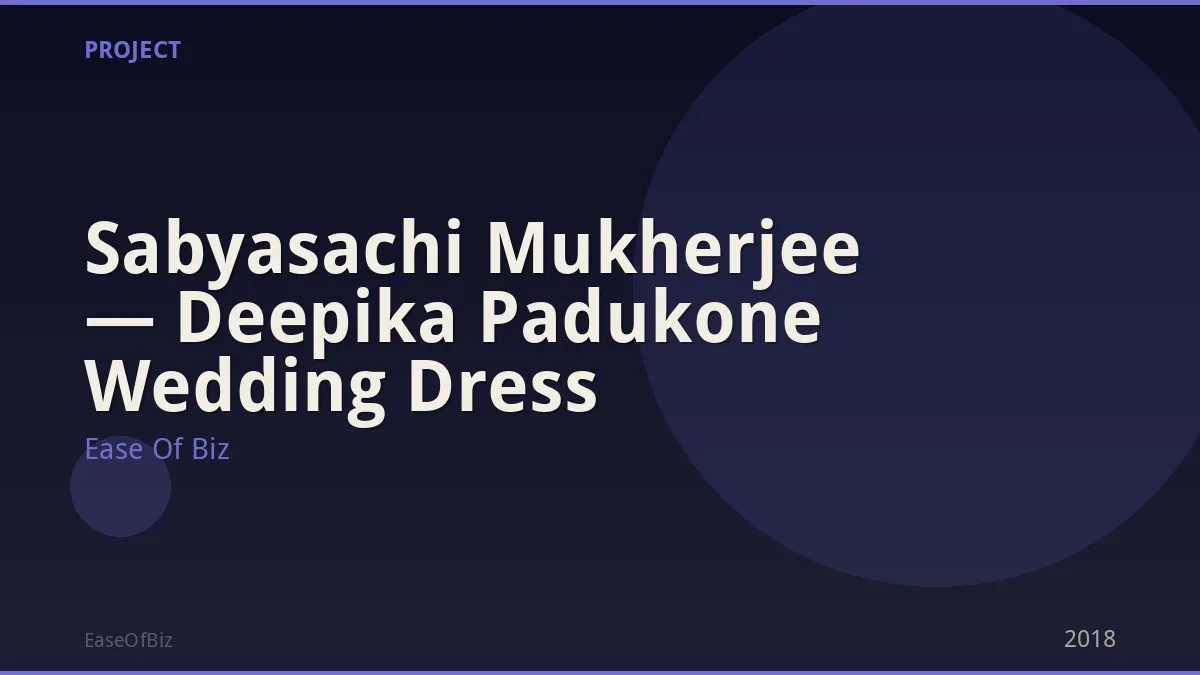 Sabyasachi Mukherjee — Deepika Padukone Wedding Dress