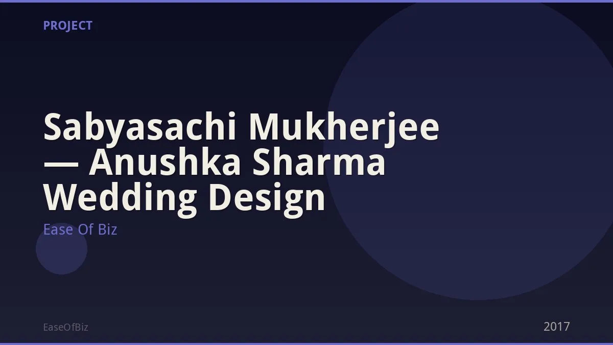 Sabyasachi Mukherjee — Anushka Sharma Wedding Design