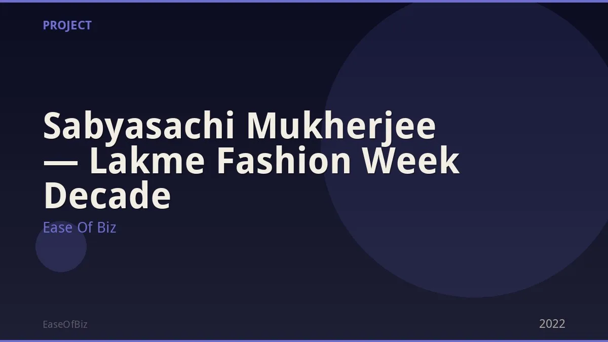 Sabyasachi Mukherjee — Lakme Fashion Week Decade