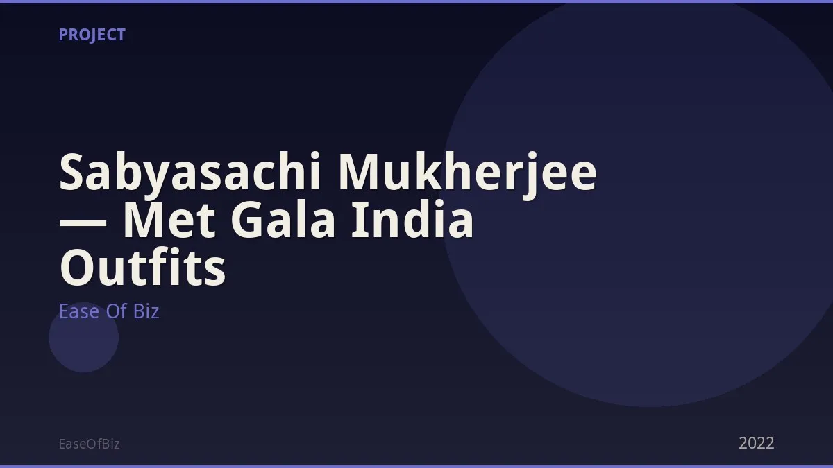 Sabyasachi Mukherjee — Met Gala India Outfits