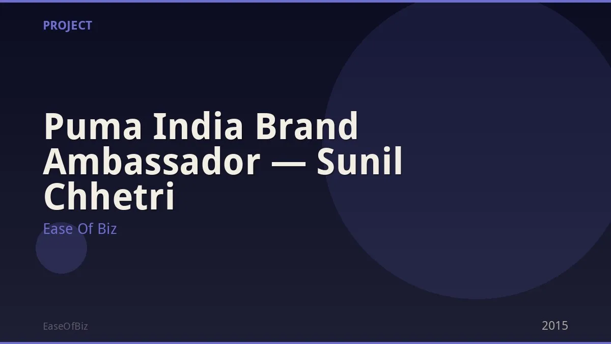 Puma India Brand Ambassador — Sunil Chhetri