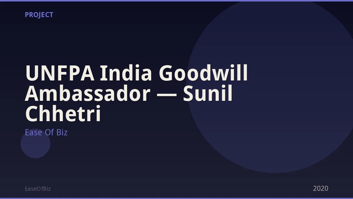 UNFPA India Goodwill Ambassador — Sunil Chhetri