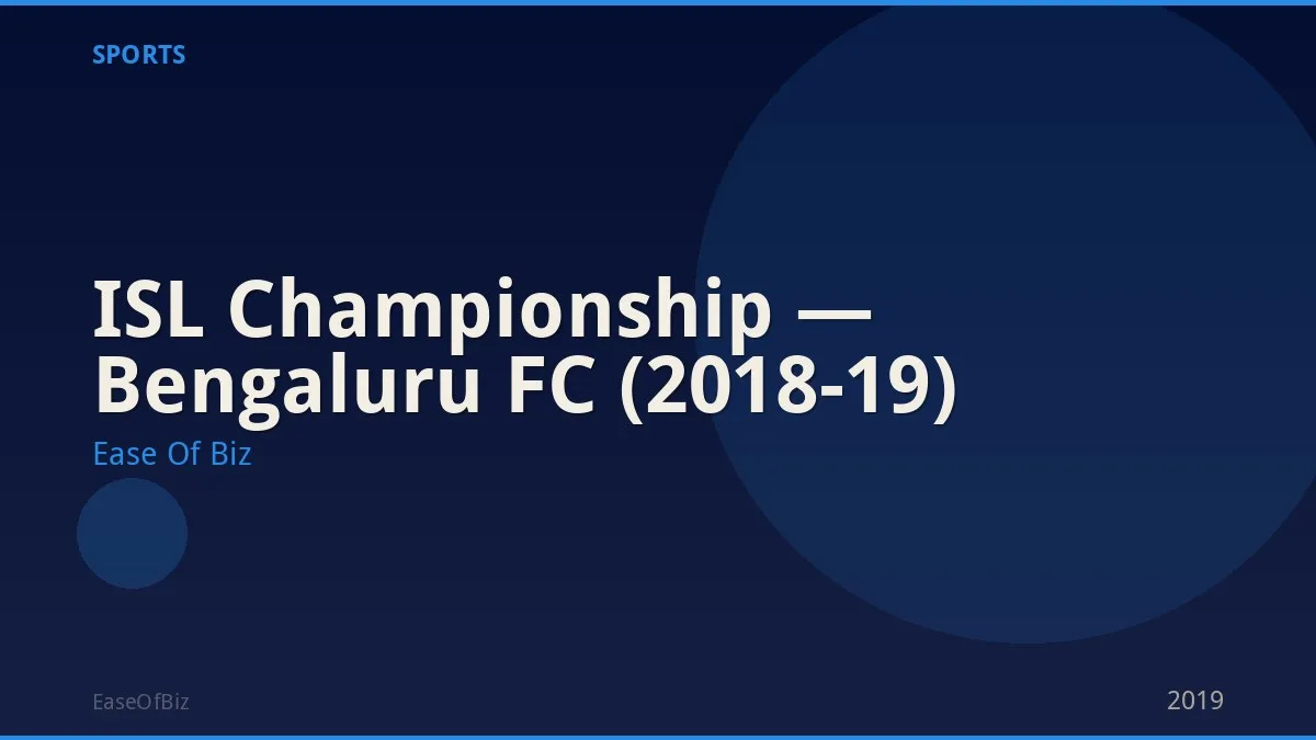 ISL Championship — Bengaluru FC (2018-19)