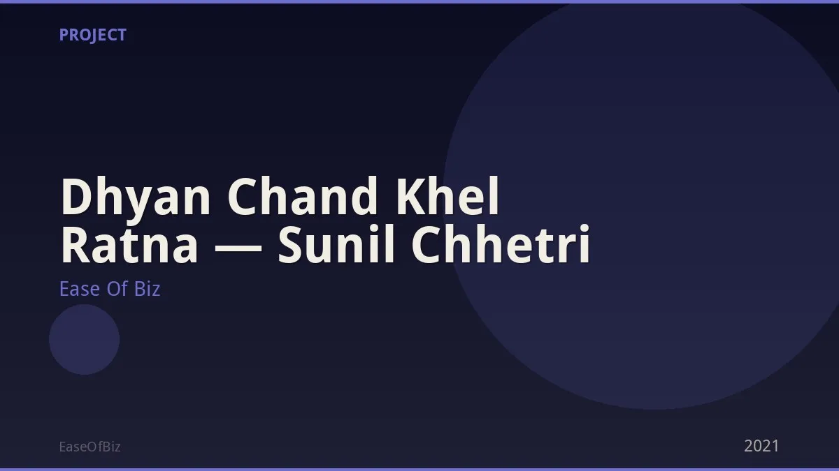 Dhyan Chand Khel Ratna — Sunil Chhetri