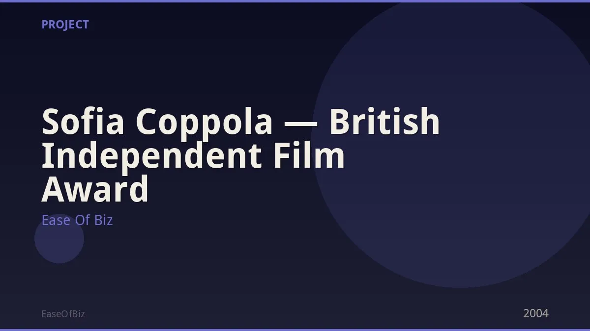 Sofia Coppola — British Independent Film Award