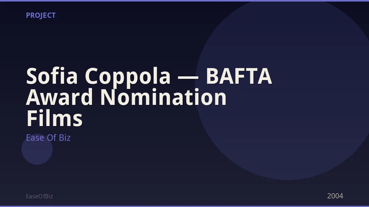Sofia Coppola — BAFTA Award Nomination Films