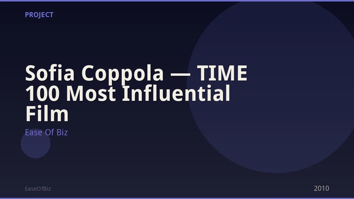 Sofia Coppola — TIME 100 Most Influential Film