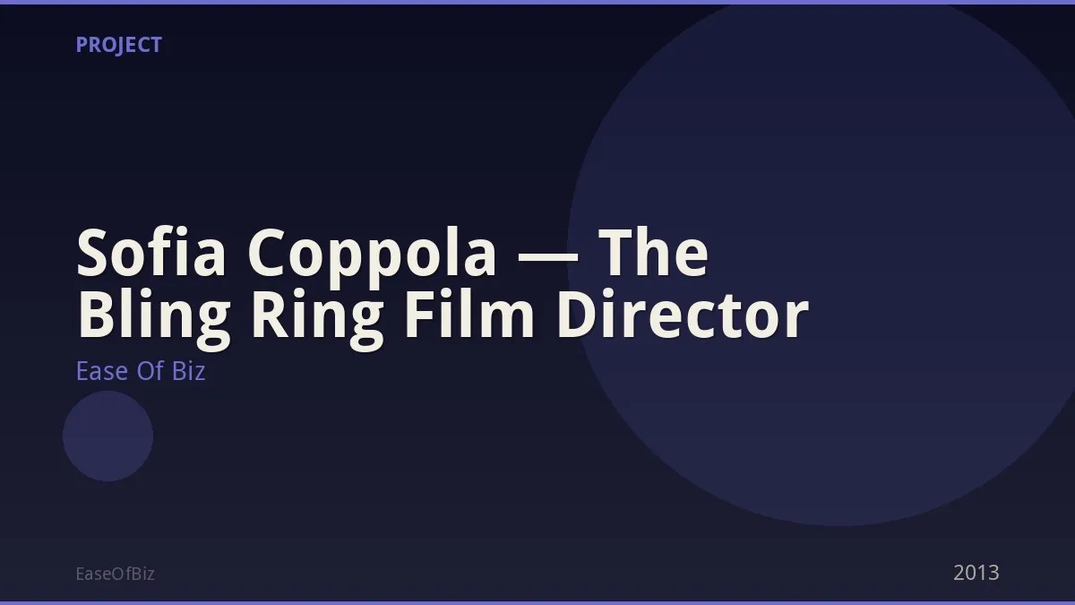 Sofia Coppola — The Bling Ring Film Director