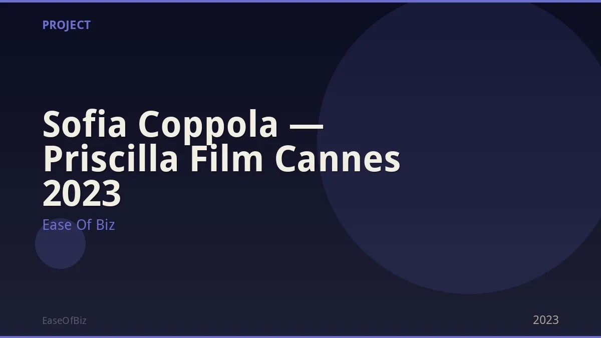 Sofia Coppola — Priscilla Film Cannes 2023