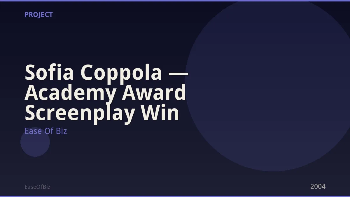 Sofia Coppola — Academy Award Screenplay Win