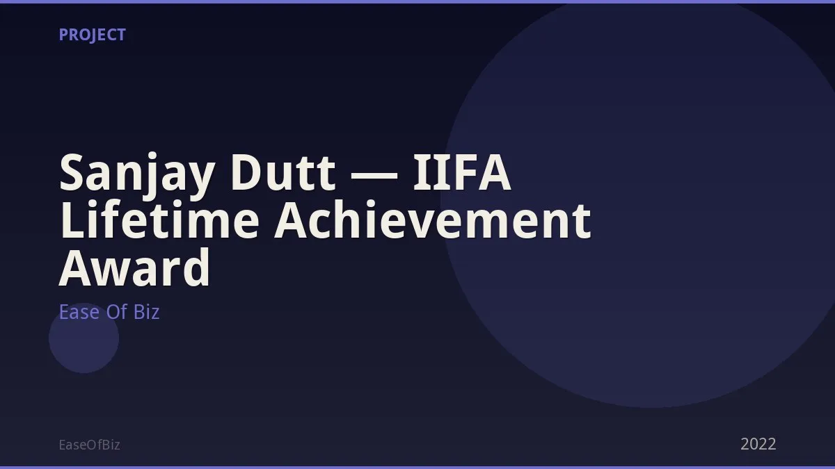 Sanjay Dutt — IIFA Lifetime Achievement Award